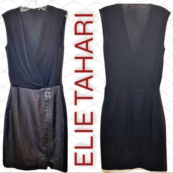 ELIE TAHARI Drayla Elegant Mixed Media Sheath Dress, Size 0 - Picture 7 of 12